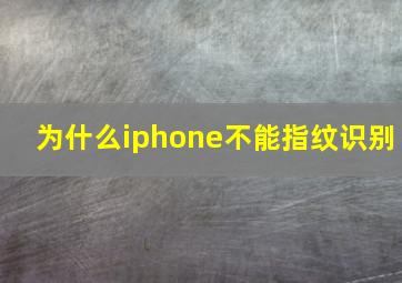 为什么iphone不能指纹识别