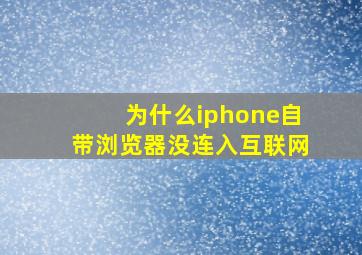 为什么iphone自带浏览器没连入互联网