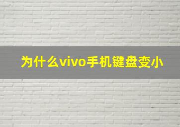 为什么vivo手机键盘变小