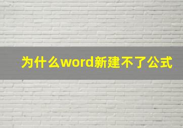 为什么word新建不了公式