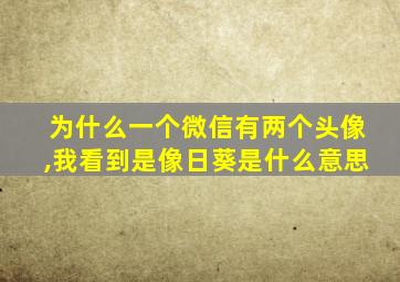 为什么一个微信有两个头像,我看到是像日葵是什么意思