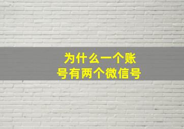 为什么一个账号有两个微信号