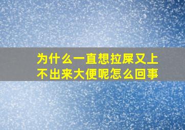 为什么一直想拉屎又上不出来大便呢怎么回事