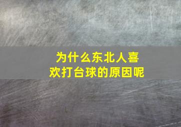 为什么东北人喜欢打台球的原因呢