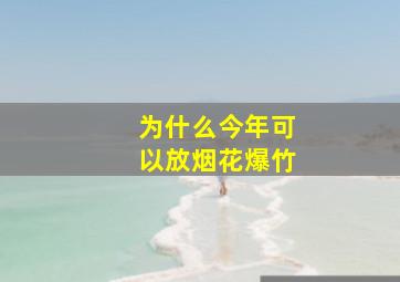 为什么今年可以放烟花爆竹