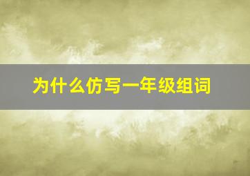 为什么仿写一年级组词