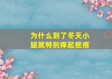 为什么到了冬天小腿就特别痒起疙瘩