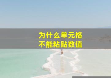 为什么单元格不能粘贴数值