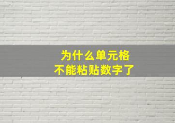 为什么单元格不能粘贴数字了