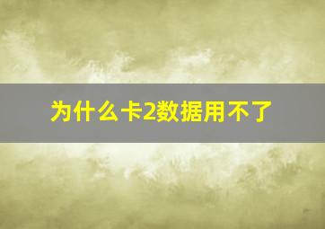 为什么卡2数据用不了