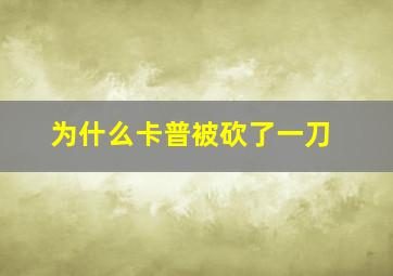 为什么卡普被砍了一刀