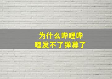 为什么哔哩哔哩发不了弹幕了