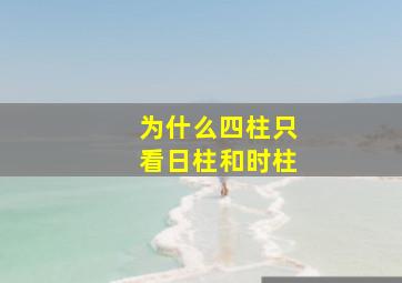 为什么四柱只看日柱和时柱