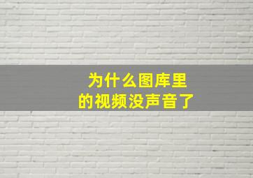 为什么图库里的视频没声音了