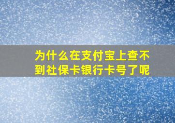 为什么在支付宝上查不到社保卡银行卡号了呢