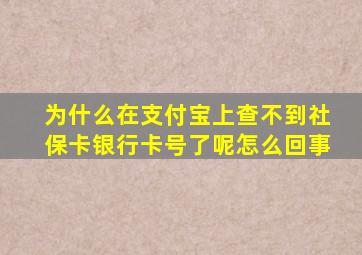 为什么在支付宝上查不到社保卡银行卡号了呢怎么回事