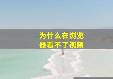 为什么在浏览器看不了视频