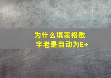 为什么填表格数字老是自动为E+