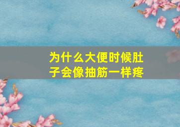 为什么大便时候肚子会像抽筋一样疼