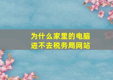 为什么家里的电脑进不去税务局网站