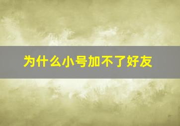 为什么小号加不了好友