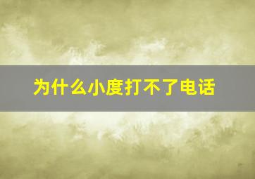 为什么小度打不了电话