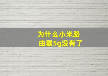 为什么小米路由器5g没有了