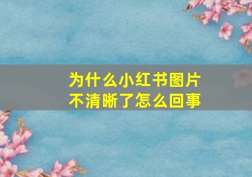 为什么小红书图片不清晰了怎么回事