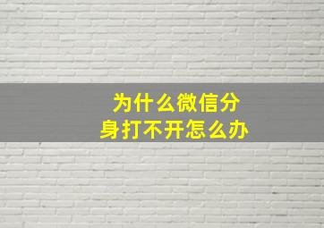 为什么微信分身打不开怎么办