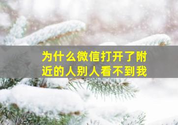 为什么微信打开了附近的人别人看不到我