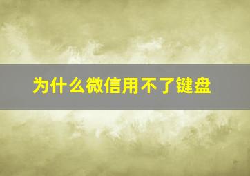 为什么微信用不了键盘