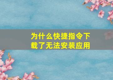 为什么快捷指令下载了无法安装应用