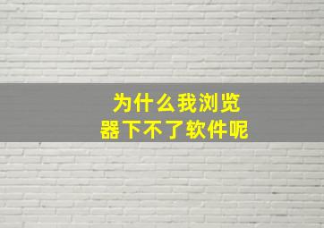 为什么我浏览器下不了软件呢