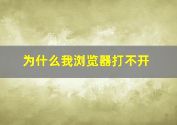 为什么我浏览器打不开