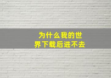 为什么我的世界下载后进不去