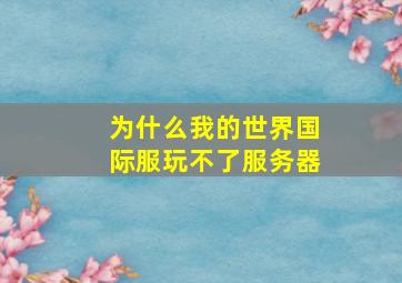 为什么我的世界国际服玩不了服务器