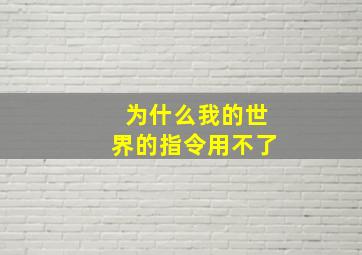 为什么我的世界的指令用不了