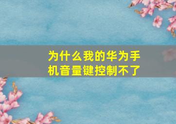 为什么我的华为手机音量键控制不了