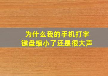 为什么我的手机打字键盘缩小了还是很大声