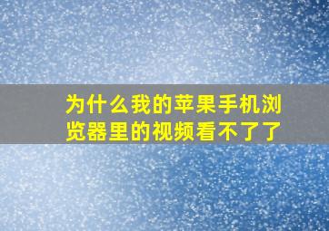 为什么我的苹果手机浏览器里的视频看不了了