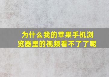 为什么我的苹果手机浏览器里的视频看不了了呢