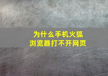 为什么手机火狐浏览器打不开网页