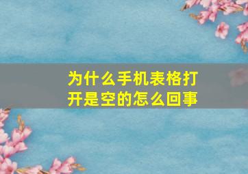 为什么手机表格打开是空的怎么回事