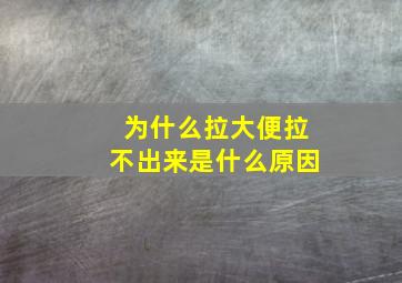 为什么拉大便拉不出来是什么原因