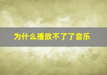 为什么播放不了了音乐