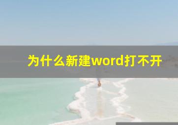 为什么新建word打不开