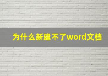 为什么新建不了word文档