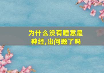 为什么没有睡意是神经,出问题了吗