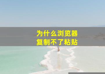 为什么浏览器复制不了粘贴