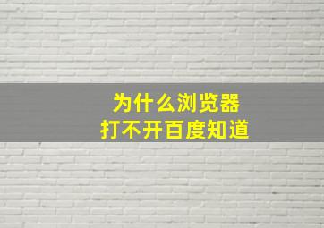 为什么浏览器打不开百度知道